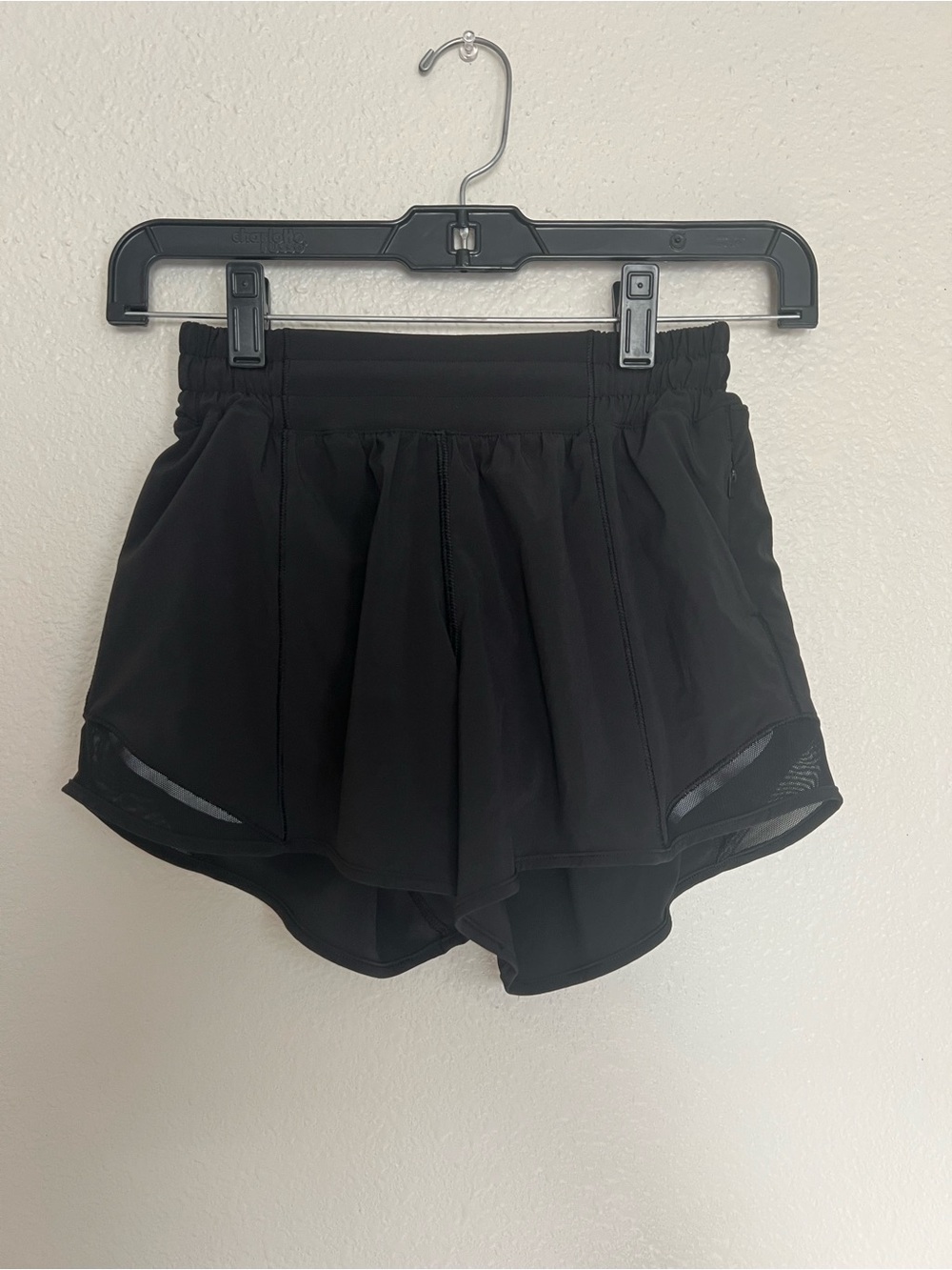 lululemon athletica Black Athletic Shorts with Mesh Insets